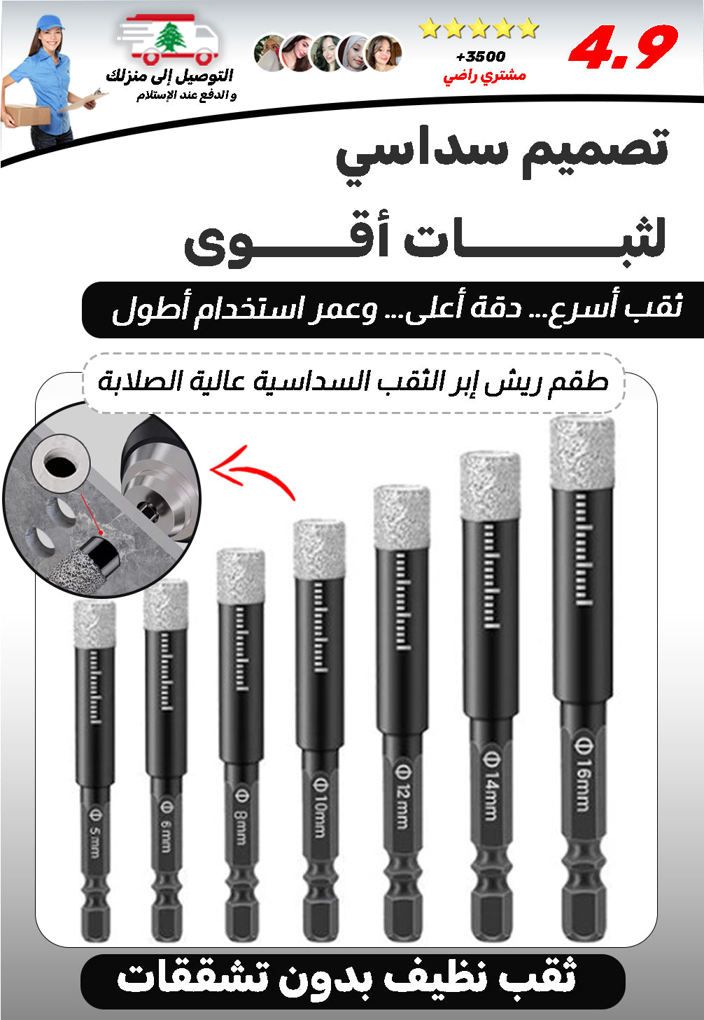طقم ريش إبر الثقب